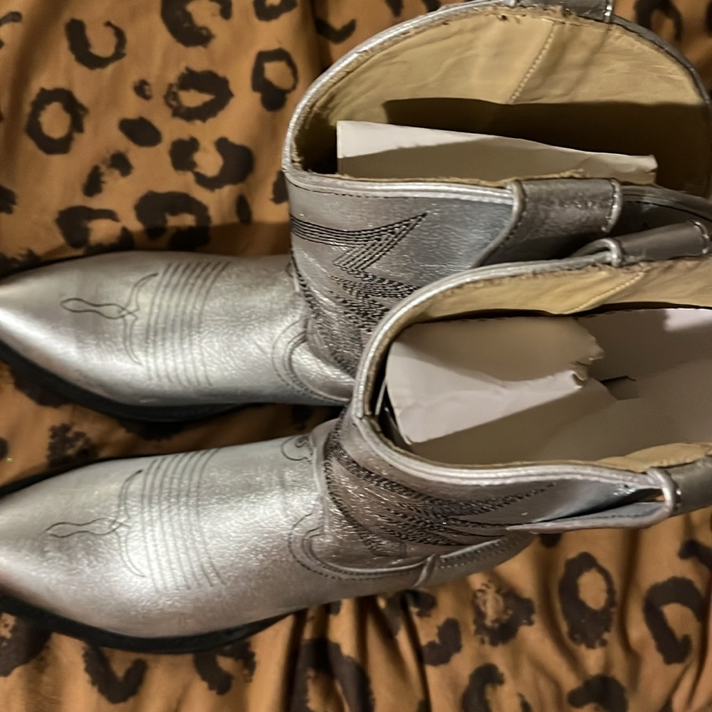 Sabinero silver sun star metallic cowboy boots 7 1/2 - Picture 3 of 7